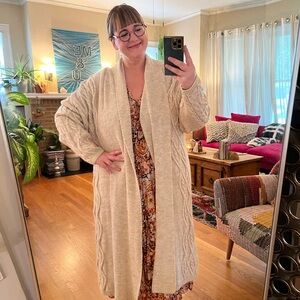 Anthropologie XL Pilcro Cable-Knit Cardigan Sweater